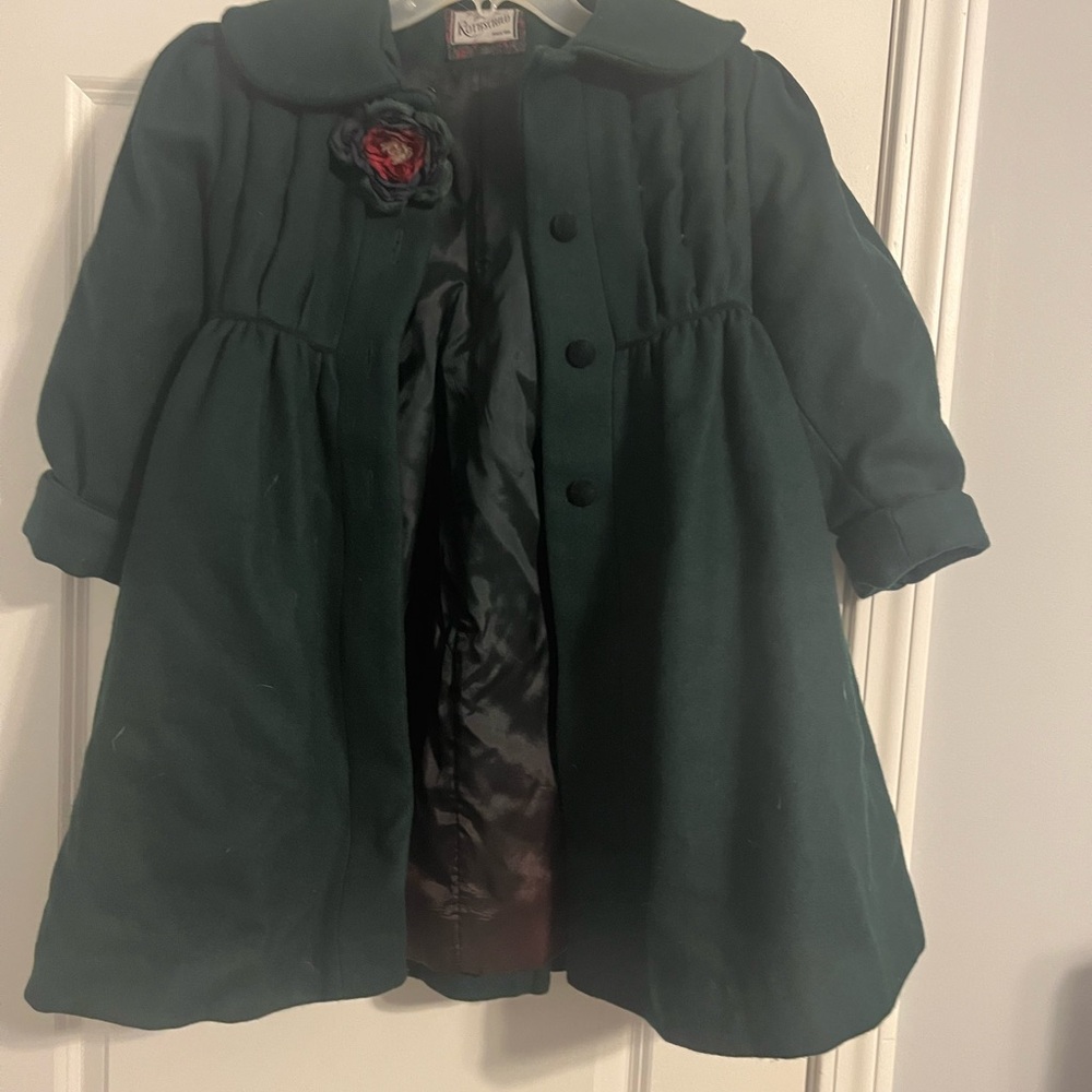 Rothschild Green Pea Coat with Relaxed Silhouette